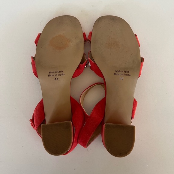 Anthropologie Mary Red Studded Heeled Sandals, size 41 / 10 - Picture 9 of 10